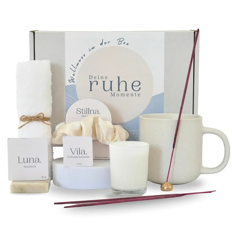 Marke: Generisch Wellness Geschenkbox für Frauen – Luxuriöses Spa Geschenkset zu Weihnachten mit Tasse, Duftkerze, Handtuch & Seife – Perfektes Weihnachtsgeschenk & Wohlfühl-Set für Frauen — Hautpflege