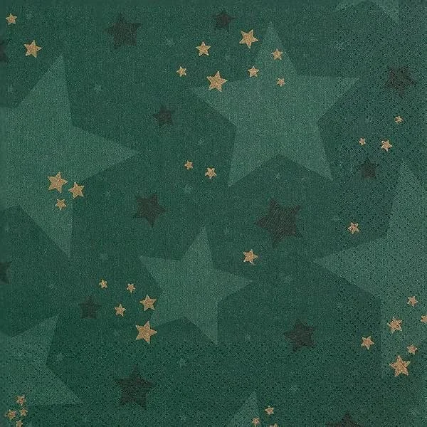 Besuche den Home Fashion-Store Home Fashion 20 Servietten Weihnachten Sternenglanz grün als Tischdeko. Papierservietten weihnachtlich mit Motiv. Auch für Decoupage und Serviettentechnik 33x33cm — Advent und Tisch