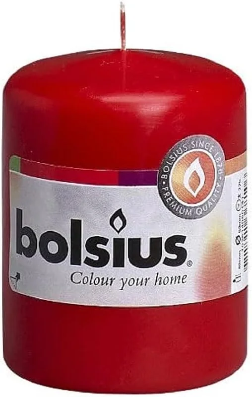 Besuche den bolsius-Store Bolsius Glatte Stumpenkerzen - Rot - 10 Stück - 8 cm - Dekorative Haushaltkerzen - Länge Brenndauer 17 Stunden - Unparfümierte — Advent und Tisch