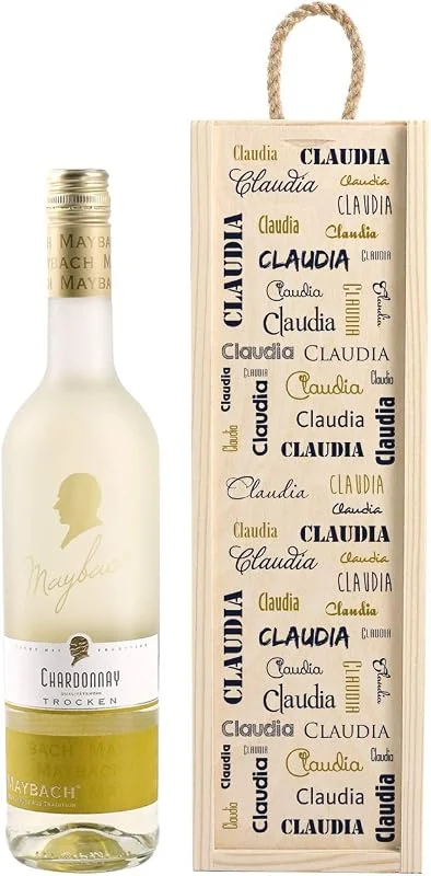 Besuche den Herz & Heim-Store Herz & Heim® Personalisiertes Wein-Geschenk mit Weißwein zur Auswahl - edles Geburtstagsgeschenk Chardonnay — Wein und Festtafel