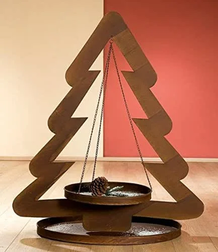 Besuche den GILDE-Store GILDE XL-Metall Baum Kerzenhalter Rusty Weihnachtsdeko 114 cm — Kerzenlicht Abendessen