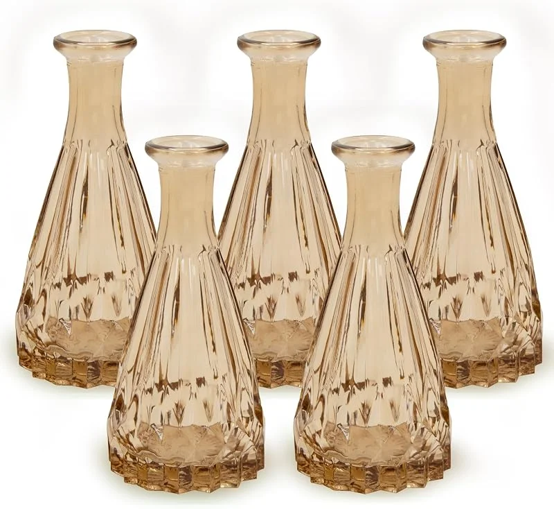 Besuche den Blümelhuber-Store 5X Kleine Vase Glas Hochzeit Deko Boho Frühling Pflanzen Trockenblumen Set — Kerzenlicht Abendessen