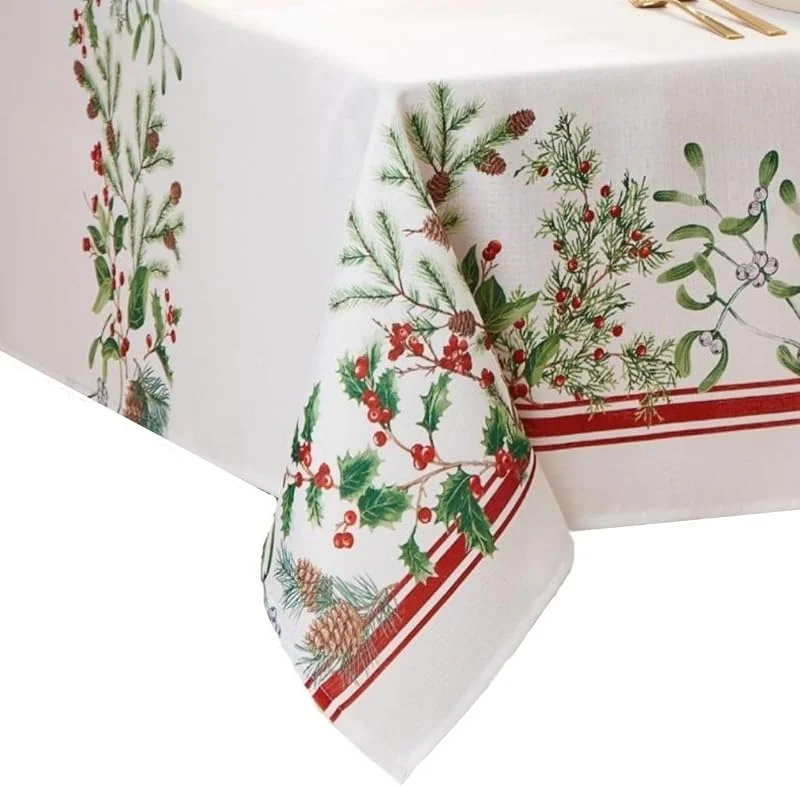 Marke: Threadmade Elrene Home Fashions Winterurlaubstischdecke mit Beeren, knitterfrei, dekorative Weihnachtstischdecke, 152, 4 x 213, 4 cm, rechteckig, Mehrfarbig — Advent und Tisch