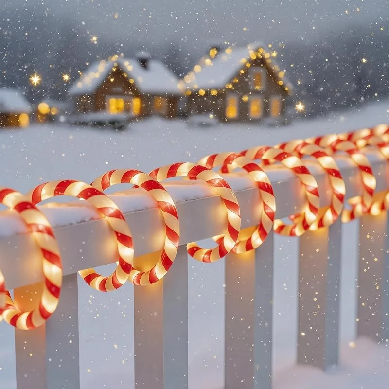 Marke: Watereem 360 LED Weihnachtslichter, 12 m Zuckerstangen-Seillichter, wasserdichtes Weihnachtsbaum-Licht, anschließbare Röhre, Licht zum Einstecken für Innen- und Außenbereich, Garten, Hof, Urlaub — Weihnachtsbeleuchtung