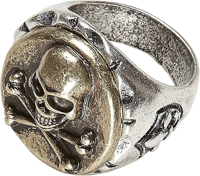 Besuche den W WIDMANN MILANO Party Fashion-Store W WIDMANN MILANO Party Fashion - Totenkopf Ring mit Knochen — Weihnachtsmode