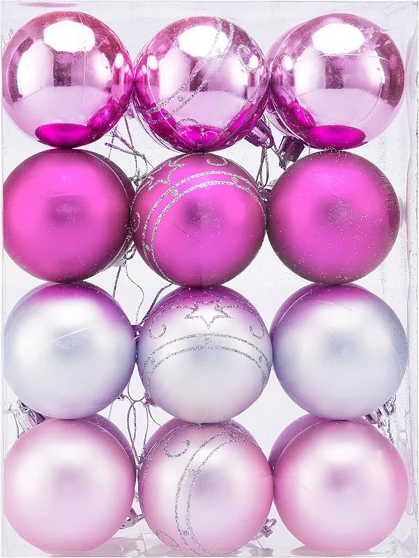 Besuche den CASARIA-Store CASARIA® Weihnachtskugeln 24tlg Kunststoff rosa — Weihnachtsdeko