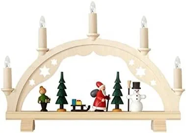 Besuche den Rudolphs Schatzkiste-Store Rudolphs Schatzkiste Schwibbogen Weihnachtsmann bunt mit Beleuchtung Höhe=27cm NEU Lichterbogen Fensterbogen Erzgebirge Seiffen Weihnachten Holz Dekoration — Weihnachtsdeko