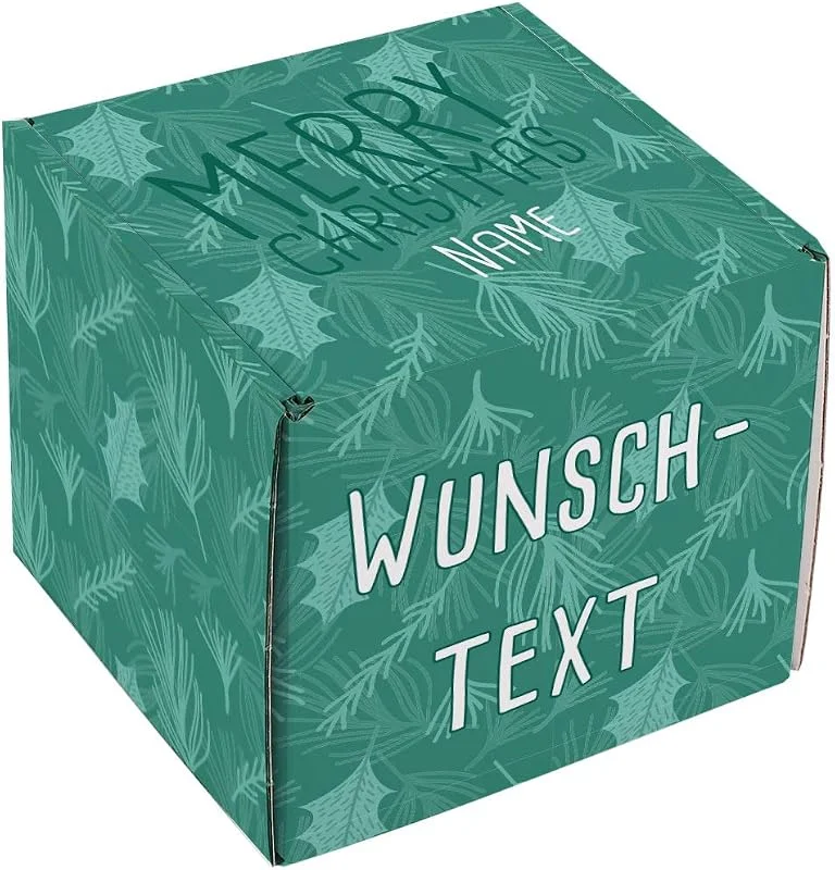 Besuche den Herz & Heim-Store Herz & Heim® Personalisierter Geschenkkarton zu Weihnachten mit Ihrem Wunschtext auf dem Deckel S — Geschenkverpackung