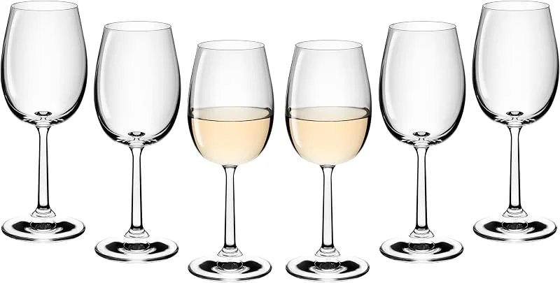 Besuche den Gerlach 1760-Store Gerlach 1760 Weingläser Weißweingläser Weißweinkelche Gläser Set 6 Stück 280 ml Kristallglas Wein Glas Spülmaschinenfest Flow, Klar, Durchsichtig — Wein und Festtafel