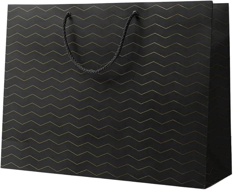 Besuche den Inoverse-Store Inoverse Große Geschenktüten 37x25+11 cm 25 Stück, Geschenktaschen Schwarz — Geschenkverpackung