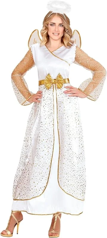 Besuche den W WIDMANN MILANO Party Fashion-Store Engel "Leliel" Kostüm für Damen 3-tlg., Weiß Gold — Weihnachtsmode
