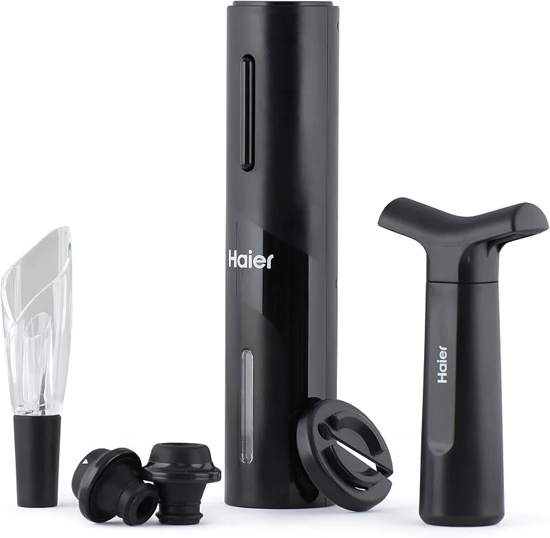 Besuche den Haier-Store Haier HAWUKit06 Set für Wein elektrisch wiederaufladbar mit USB, Schwarz — Wein und Festtafel