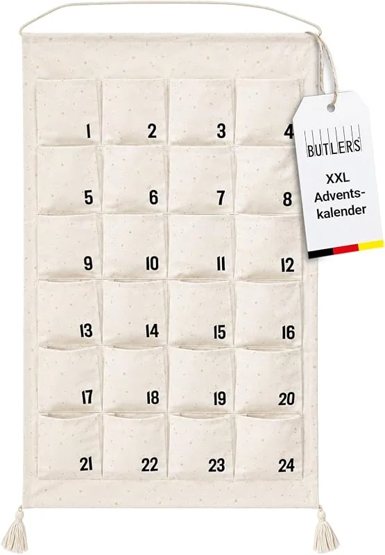Besuche den BUTLERS-Store BUTLERS SANTA IS COMING Adventskalender zum Befüllen, Stoff Wandkalender — Advent und Tisch