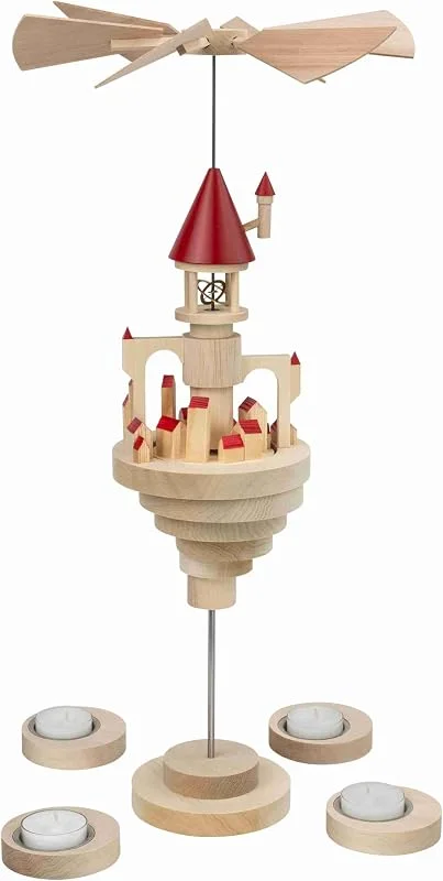 Besuche den Seiffener Volkskunst-Store Seiffener Volkskunst Pyramide Luftschloss Luna rote Dächer von Schalling — Weihnachtsdeko
