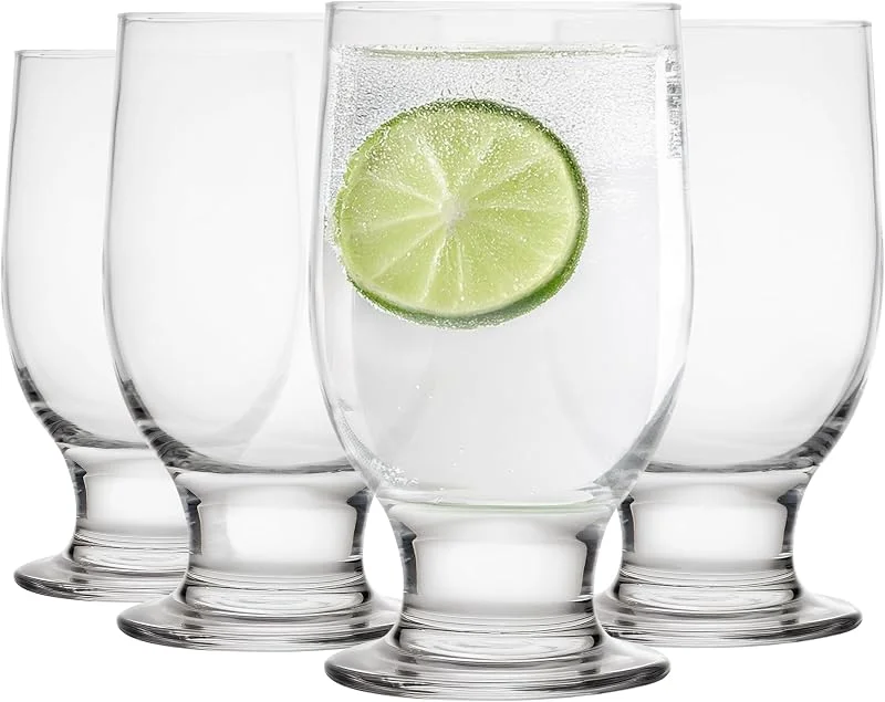 Besuche den Glasmark KROSNO 1992-Store Glasmark KROSNO, 270ml, Set von 4, Trinkgläser, Glas mit Stiel, Longdrinkgläser, Wassergläser, Saftgläse, Spülmaschinenfest, Perfekt für Zuhause, Restaurants und Partys — Wein und Festtafel