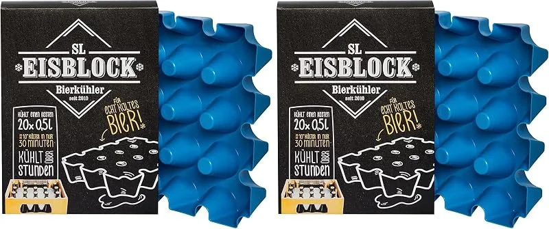 Marke: sl-Eisblock Flaschenkühler Bierkühler 0, 5L, 34 x 25 x 6cm, Blau (Packung mit 2) — Wein und Festtafel
