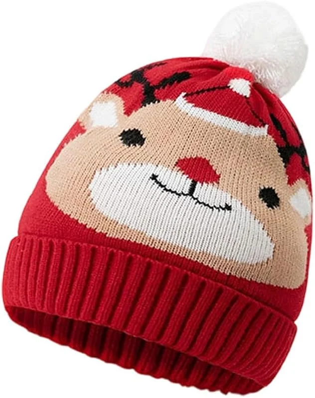 Marke: Generisch Weihnachtsmütze, Weihnachtsmütze Erwachsene, Warme Wintermütze, Weihnachtsmütze für Weihnachtsfeier Damen Herren Kinder Mütze Damen Herren Norweger Mütze Bommelmütze Unisex Wintermütze, Santa — Weihnachtsmode
