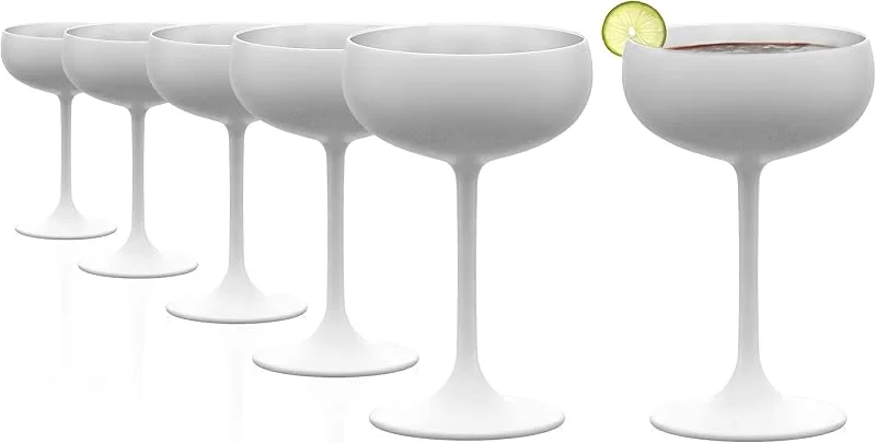 Besuche den Stölzle Lausitz-Store Stölzle Lausitz Elements Sektschalen Sektgläser Weiß-Silber 230 ml, 6er-Set — Wein und Festtafel