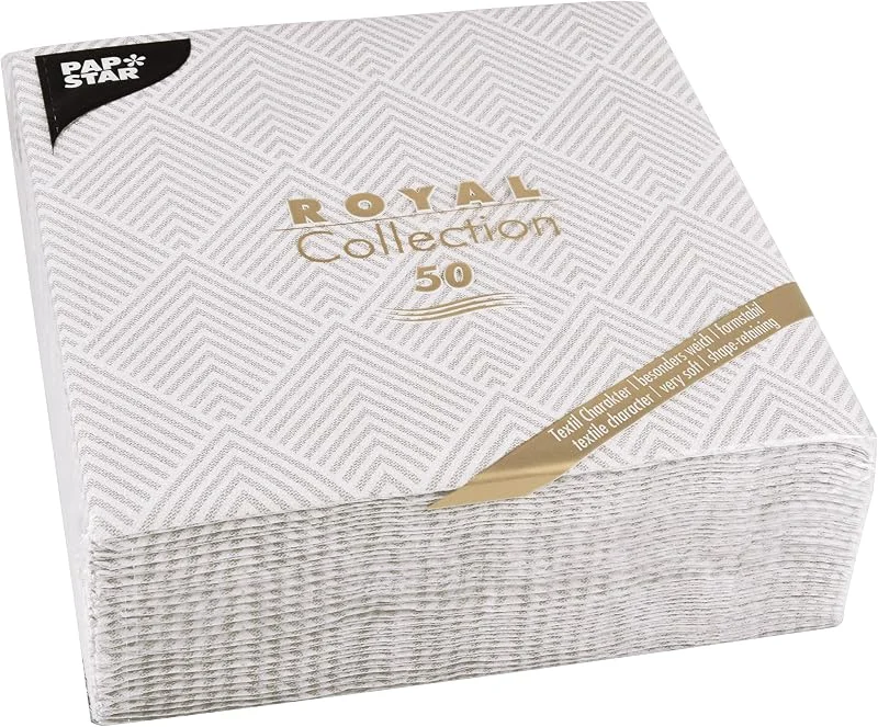 Besuche den PAPSTAR-Store Papstar, 50 Servietten "ROYAL Collection" 1, 4-Falz 40 cm x 40 cm grau "Elegance", #86499 — Küche & Haushalt