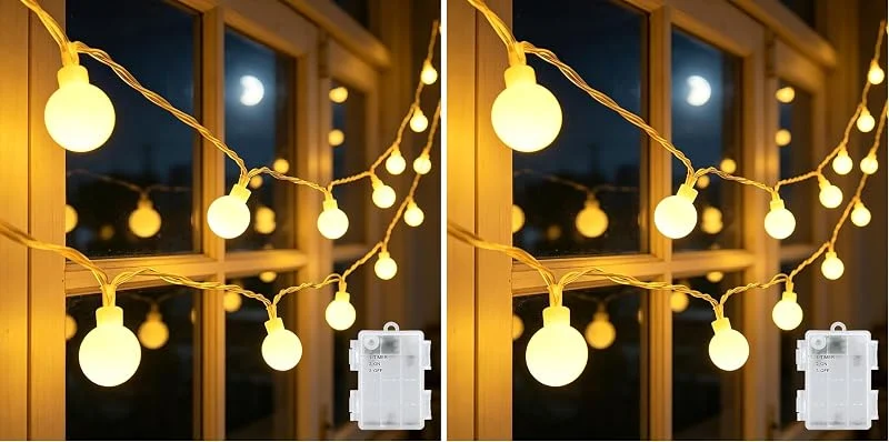 Besuche den cshare-Store cshare Lichterkette Batterie Globe Außen, 3M 20LED Kugel Lichterkette mit Timer IP65 Wasserdicht für Jar Garten Camping Weihnachten Innen Außen Dekorationen, Warmweiß (Packung mit 2) — Weihnachtsbeleuchtung