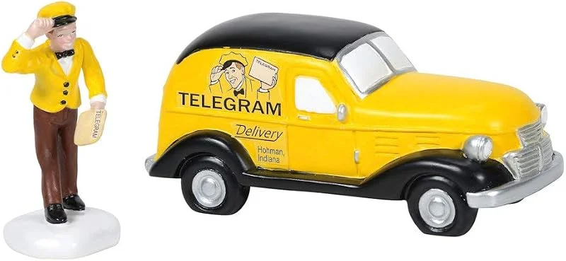 Marke: Department 56 Department 56 A Christmas Story Village Accessories Old Man's Telegram Figurenset, Verschiedene Größen, Mehrfarbig — Weihnachtsdeko