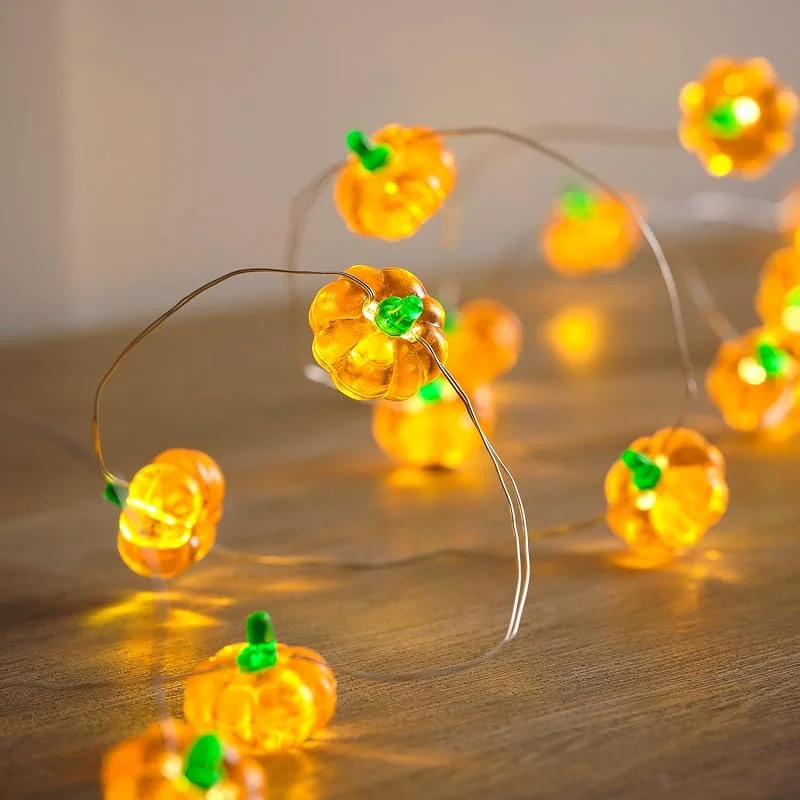 Besuche den Lights4fun-Store Lights4fun 20er LED Kürbis Lichterkette mit Timer Herbst Deko Indoor batteriebetrieb Halloween Deko Kinder — Weihnachtsbeleuchtung