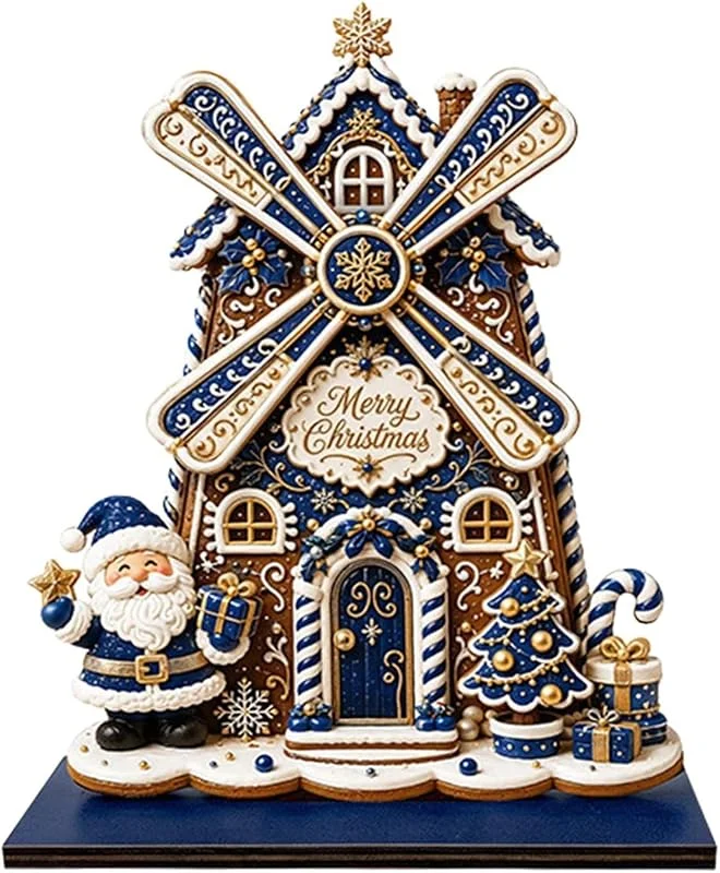 Marke: Generisch Generisch Lebkuchenhaus Windmühle Weihnachtsdekoration Harz Tischdeko Figur — Advent und Tisch