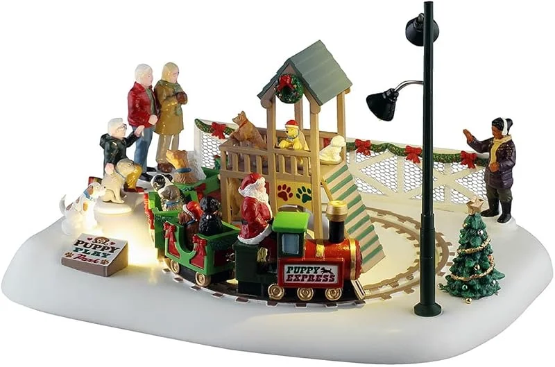 Marke: Lemax LEMAX Fahrender Zug mit LED-Lichtern "Puppy Play Park" H15, 5x23, 5x17, 8 cm — Weihnachtsdeko