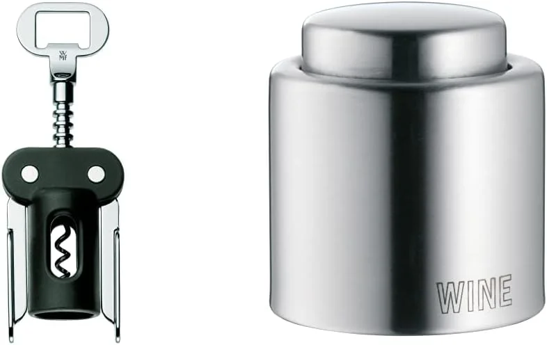 Marke: WMF WMF Clever&More Korkenzieher Wein 20 cm, Weinflaschenöffner, Flaschenöffner für Wein und Prosecco & Clever&More Weinverschluss mit Aufschrift, Wein- Flaschenverschluss Ø 2, 4 cm — Wein und Festtafel