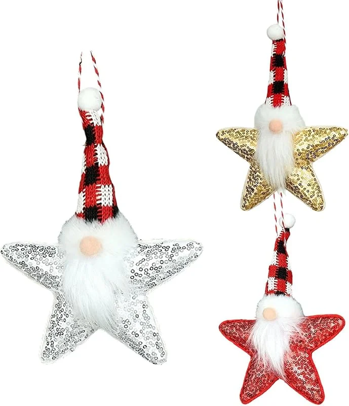 Marke: Generisch Weihnachtsbaumschmuck-Set, saisonale Plüsch-Stern-Anhänger — Weihnachtsdeko