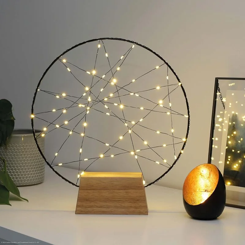 Besuche den hellum-Store hellum LED Traumfänger warmweiß Ø30cm, Timer, Fernbedienung & Trafo innen — Weihnachtsdeko