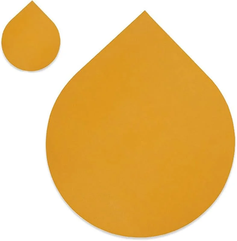 Besuche den Epinki-Store Epinki Tischset rutschfest Abwaschbar mit Untersetzer Tropfen, 2Pcs Set PU Leder Platzdeckchen Weihnachten Tropfen Einfarbig, Tischuntersetzer Gelb für Esstisch, Antifouling, 38x46CM+10x12CM — Küche & Haushalt