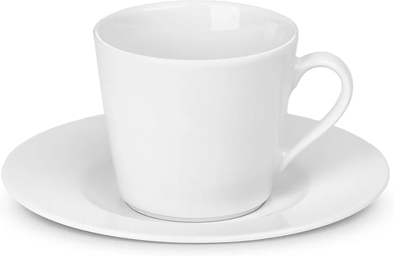 Besuche den Gerlach 1760-Store Gerlach Modern Tassen-Set Mit Untertassen 12-Teilig Kaffeetassen 6 Stk Kaffeetasse Teetasse Aus Porzellan Kaffeeservice Für 6 Personen Kaffeebecher Weiss 200ml — Advent und Tisch