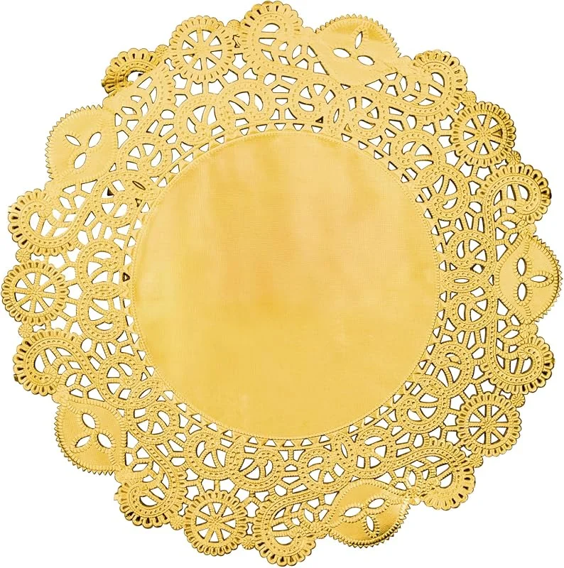 Besuche den PartyDeco-Store PartyDeco Tischsets Papier 35, 5cm mit offenem Ornament Rand 50 Stück - Einweg Platzsets - Vielseitige Platzdeckchen & Tischuntersetzer für Weihnachten Hochzeit Geburtstag - Gold — Küche & Haushalt