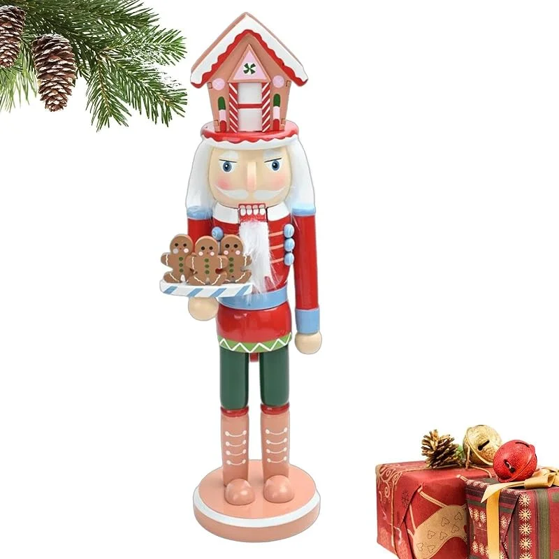 Marke: Generisch Nussknacker-Figuren, 38 cm, aus Holz, Tischdekoration — Weihnachtsdeko