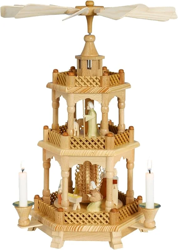 Besuche den Rudolphs Schatzkiste-Store Rudolphs Schatzkiste Pyramide Christi Geburt mit Engeln geschnitzt Natur BxHxT 30x42x30cm NEU Holzpyramide Weihnachtspyramide Designpyramide Tischpyramide Wärmespiel Tischdeko Dekoration Weihnachten — Weihnachtsdeko