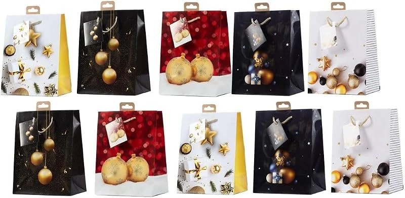 Besuche den laro-Store Laro Premium Geschenktüten Weihnachten Medium 10, 20, 40, 100stk, Anzahl:10, Muster Tüten:Weihnachten, Deko, Kugeln, Mini — Geschenkverpackung