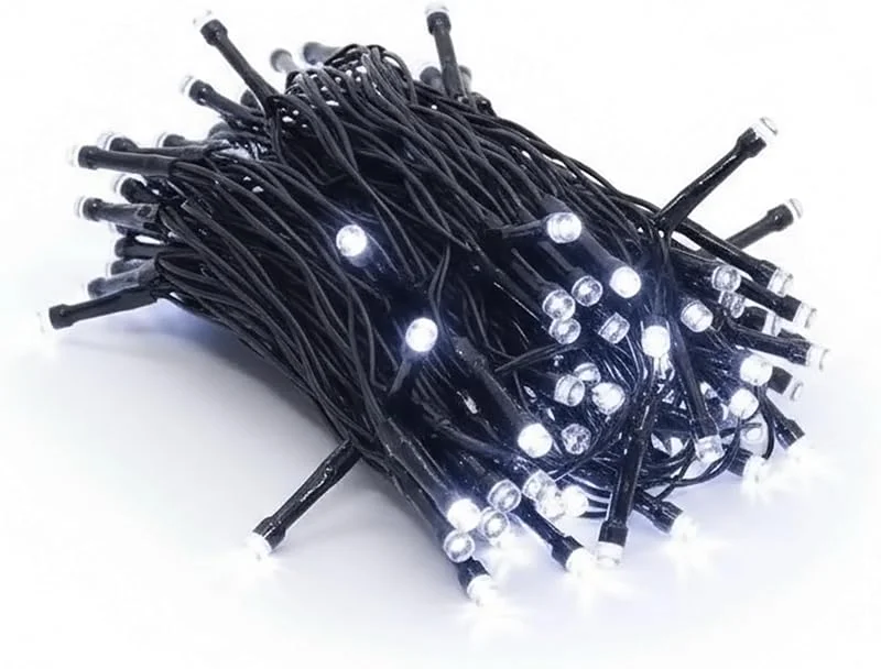 Besuche den Spetebo-Store Spetebo Außen Lichterkette kalt weiß mit Timer und 8 Funktionen - 96 LED, 7 m - Weihnachts Lichterkette mit Speicherchip - Garten Weihnachten Advent Winter Deko Beleuchtung Batterie betrieben — Weihnachtsbeleuchtung