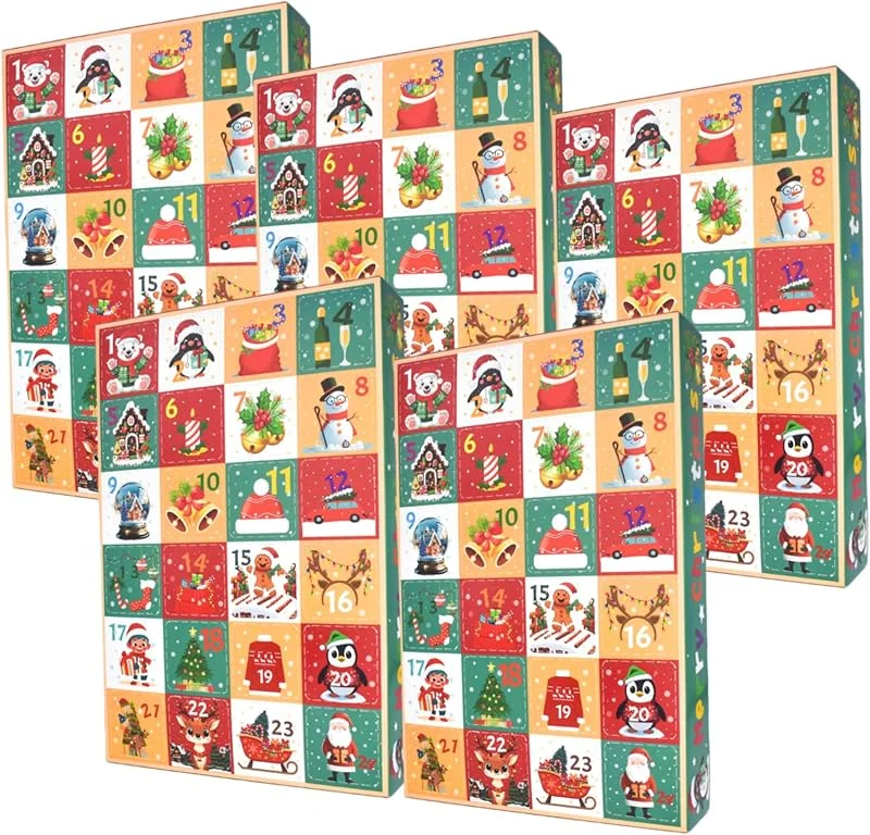 Marke: HoveeLuty 5 Stück Leere Adventskalender zum Befüllen, 24-Tage-Countdown, DIY, Leere Adventskalenderboxen für Weihnachtsdekoration, DIY-Adventskalender, befüllbarer, Adventskalenderboxen — Advent und Tisch