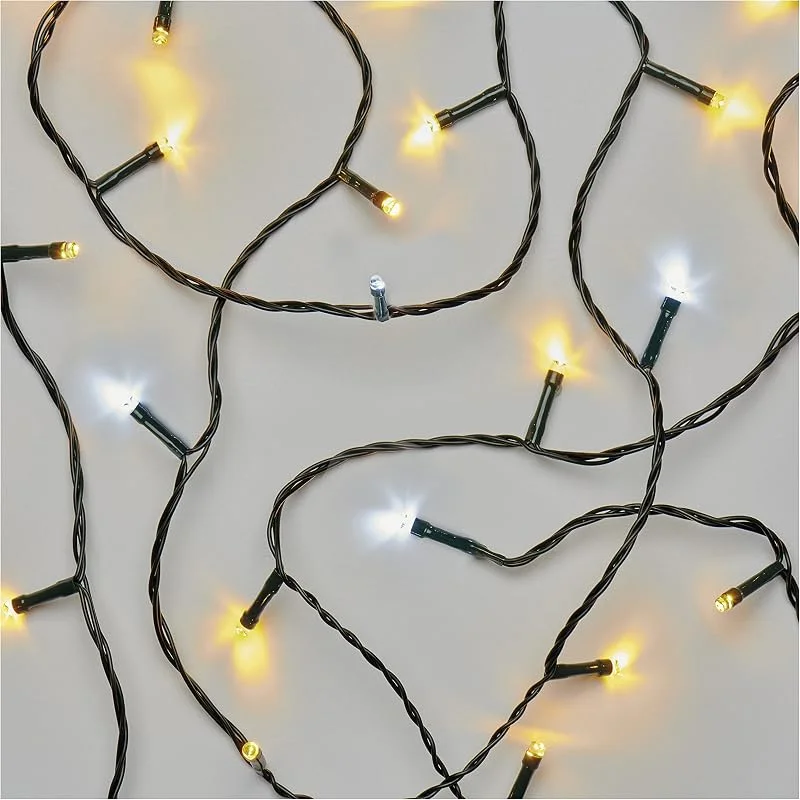 Besuche den EMOS-Store EMOS LED-Lichterkette warmweiß + blinkend kaltweiß für Innen und Außen, 8m lange IP44 Weihnachtslichterkette mit 80 LEDs, 6 Stunden Timer Funktion und Netzteil, für Party, Weihnachten, Deko — Weihnachtsbeleuchtung