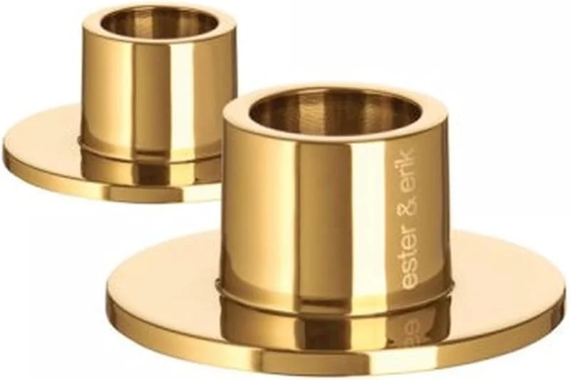 Marke: ester & erik ester & erik Candleholders small, Gold, Shiny, 2 Stück [Set] — Kerzenlicht Abendessen