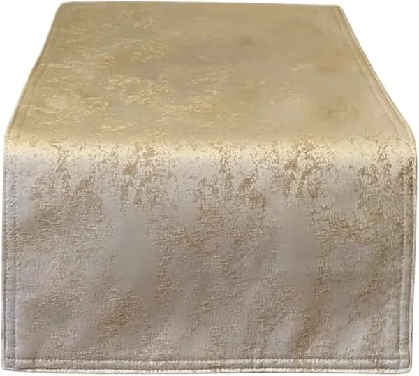 Besuche den EBD-Store Tischläufer, Sand, Gold - Eckig - 33x160 cm, Tischband, Mitteldecke, mit Marmor-Muster, meliert, beidseitig nutzbar, doppelt genäht, wasserabweisend, mit Fleckenschutz — Küche & Haushalt