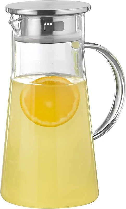 Marke: Caterado Glaskaraffe "PORTO" mit Griff, Inhalt 1 Liter, Höhe 22, 6 cm, Breite 10, 8 cm, hergestellt aus Borosilikatglas, Farblos — Wein und Festtafel