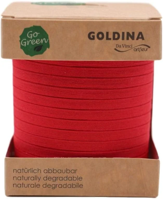 Marke: Christa-Bänder Ringelband 100% Baumwolle rot 5mm — Geschenkverpackung