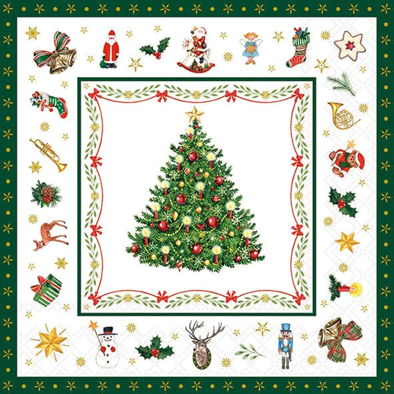 Besuche den Ambiente-Store Ambiente Servietten im weihnachtlichem Wintergrün, 30 cm, weiß — Advent und Tisch