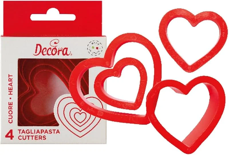 Marke: Decora DECORA 0255305 AUSSTECHER-Set Herz GLATT, 4TLG cm 4-5, 5-7-8 H2, 2 cm, Rosa — Weihnachtskueche