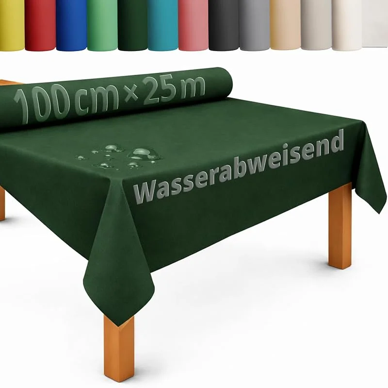 Besuche den DecoHomeTextil Heimtextilmanufaktur-Store DecoHomeTextil Tischdecke Vliesstoff Rolle 1 x 25 m Dunkelgrün — Küche & Haushalt