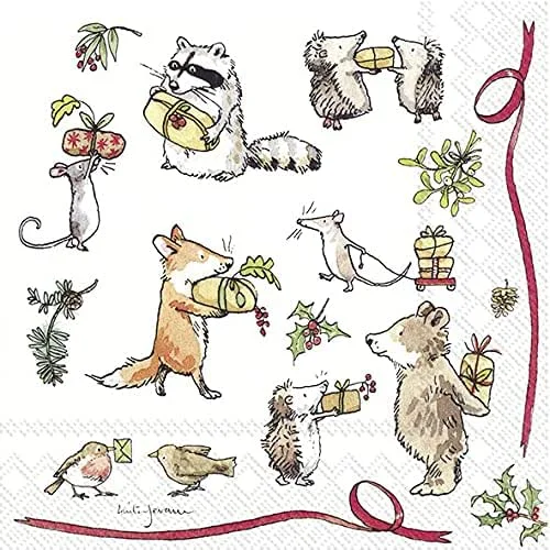 Besuche den Serviettenshop-Store 20 Servietten Geschenkezeit, Comic, Tiere, Kinder, Winter, Weihnachten, Tischdeko 33x33cm — Advent und Tisch