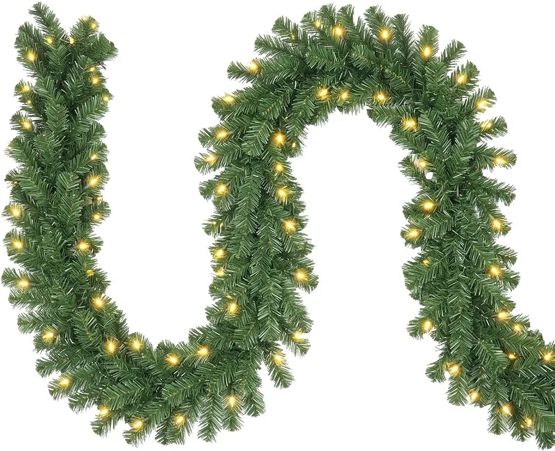 Besuche den SALCAR-Store SALCAR Künstliche Weihnachtsgirlande 5 m mit 200 LED — Weihnachtsdeko
