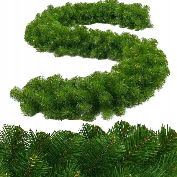 Besuche den FKL DESIGN Home Deco-Store Weihnachtsgirlande Tannengirlande Grün Weihnachtsdeko -Tannen Girlande als Weihanachtskranz - Weihnachtsdeko aussen, innen 275cm (300 Spitzen)